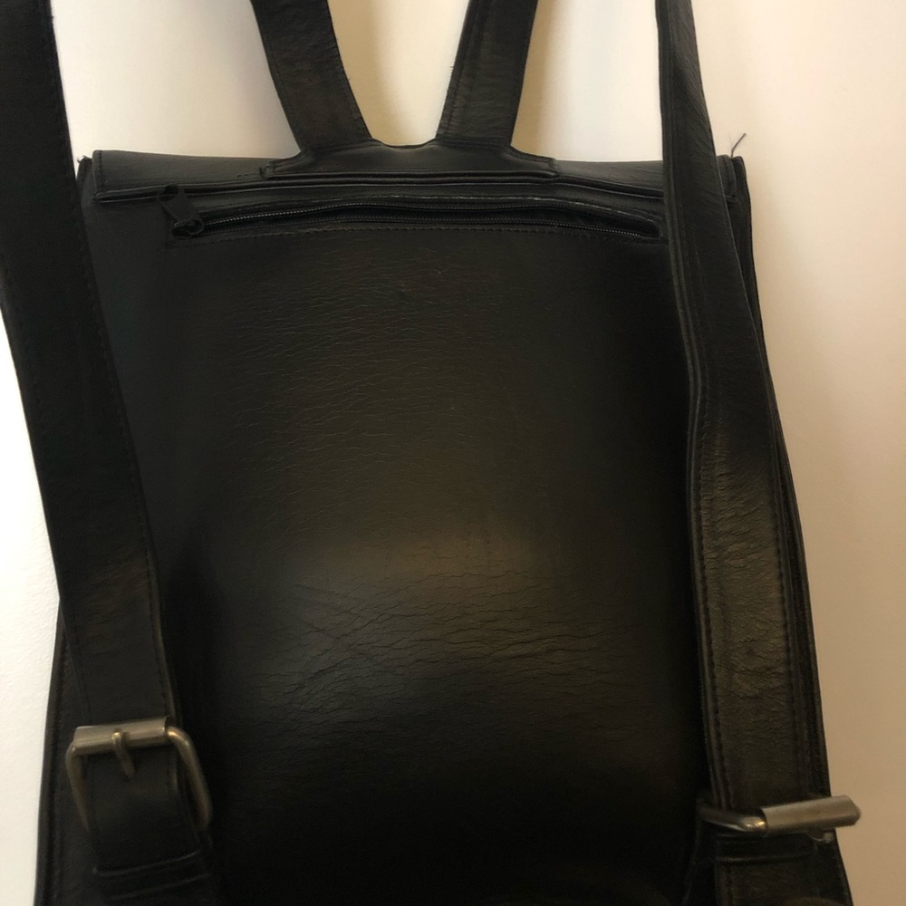 NEW black leather backpack - Picture 5 of 8